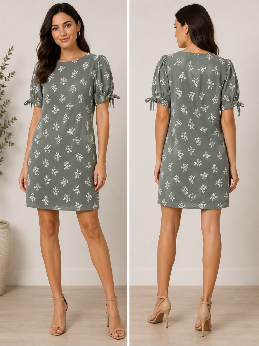 Floral Green Women's Shift Dress